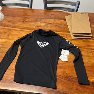 Roxy Black Long Sleeve Swim Top